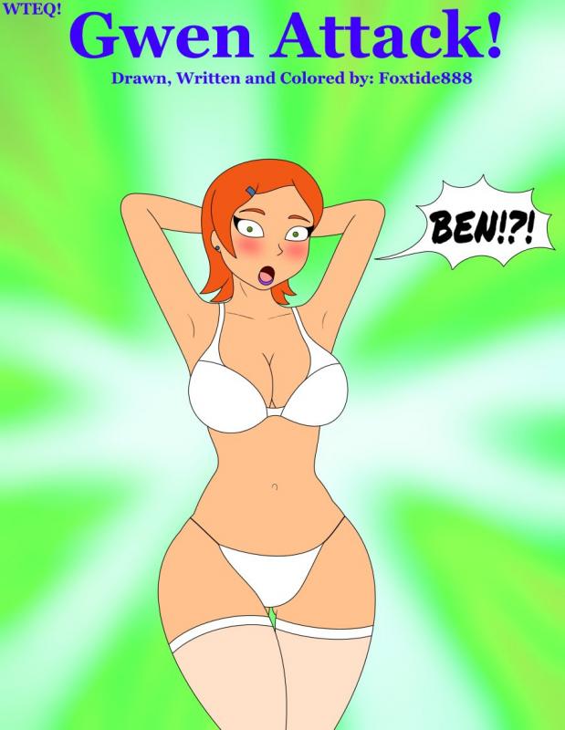 Foxtide888 - Gwen Attack (Ben 10) Original and White Lingerie Versions Porn Comics