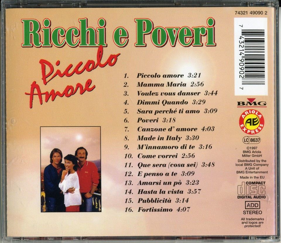 Amore no перевод. Рикки э повери Пикколо Аморе. Ricchi e Poveri Ноты. Piccolo Amore Ricchi e Poveri винил. Ricchi e Poveri - piccolo Amore обложка.